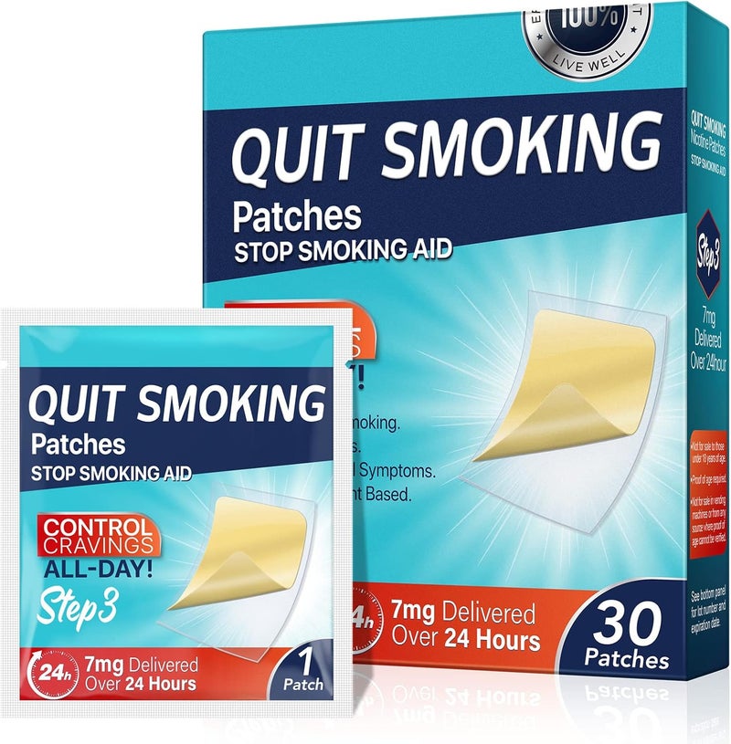 Yecuce Stop Aid,Step 3,30 Patches,7mg Delivered Over 24 Hours,Helping Quit Patch,Stop Patches - Image 1